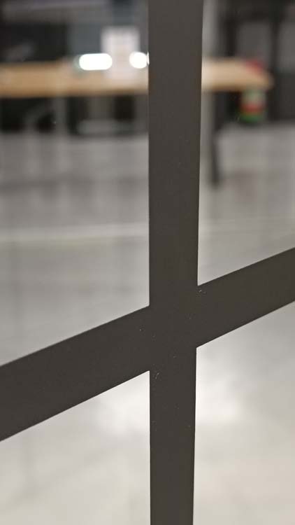 Porte intérieure vitrée complète Murano 8R 73x201cm poignée ronde noire + charnières premium