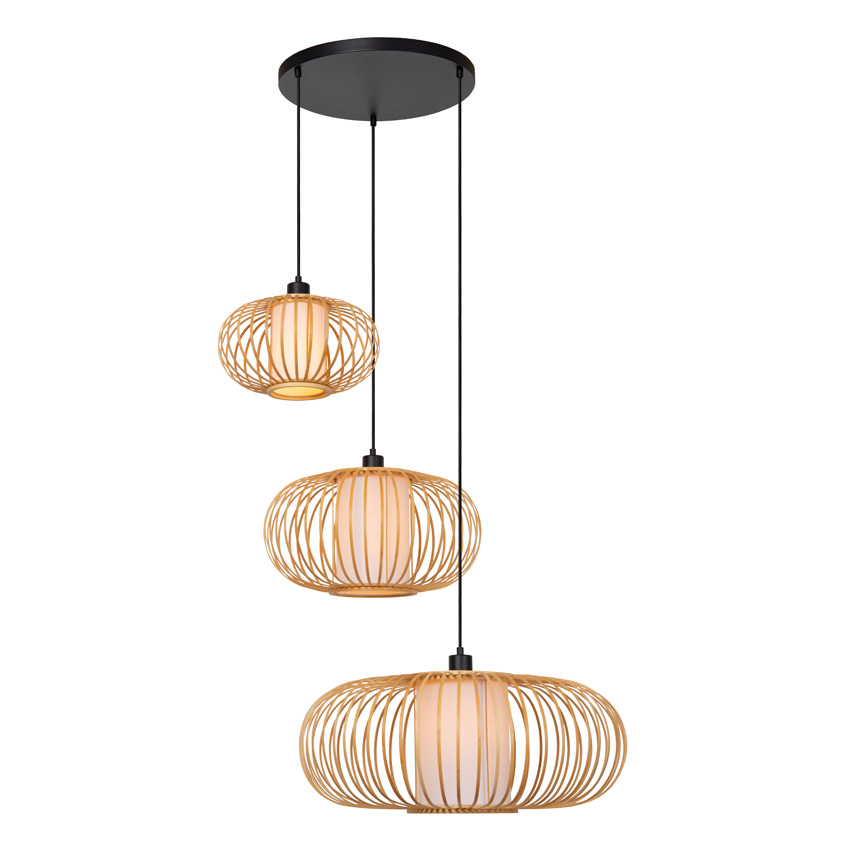 Lucide Essential Thuline - Hanglamp - 1xE27 - Lichte houtlook