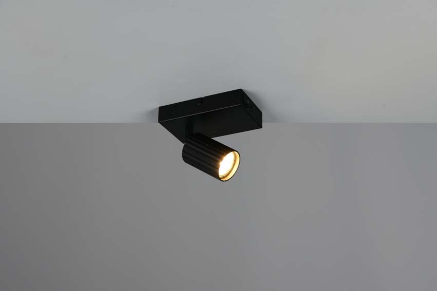 Applique murale - Noir - 9x15x14cm - Dimmable - GU10 - 1x10W