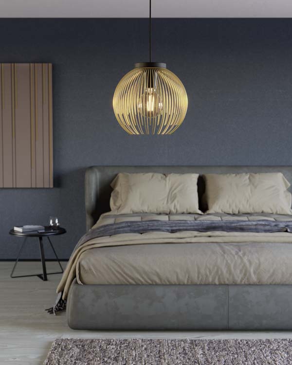Lampe suspendue Vene 1xE27 noir/or
