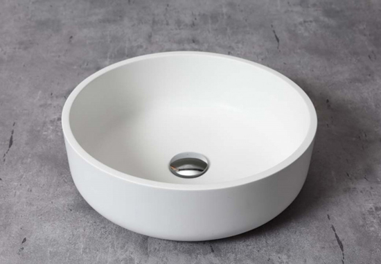 Opbouwkom Sun solid surface wit 40cm