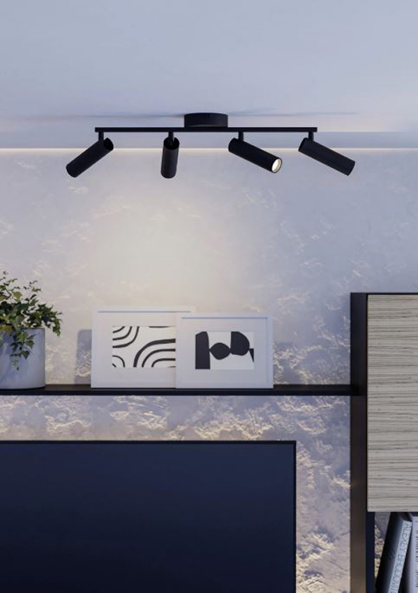 Opbouwspot - zwart - 55x5x16cm - LED - 4x5W - 2700/4000/6500K