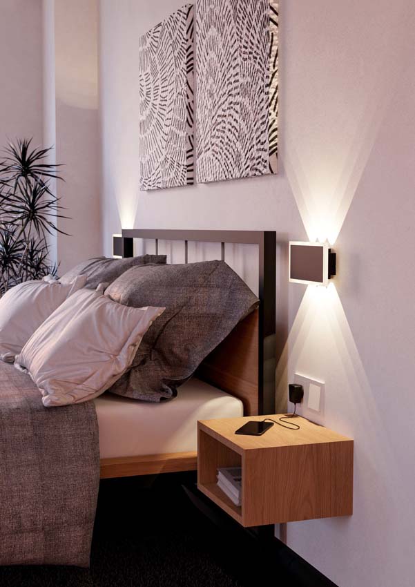 Applique murale - Noir - L23cm - LED - 1x12W - 3000K