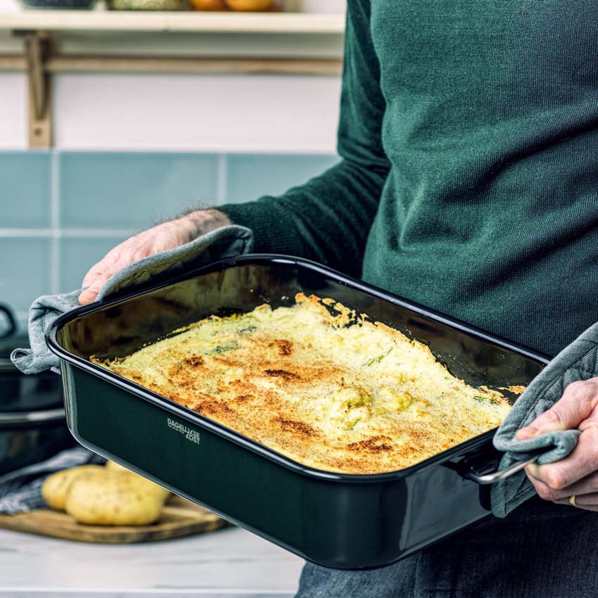 Plateau de cuisson Dagelijkse Kost sans PFAS vert olive 39,5x28,6cm