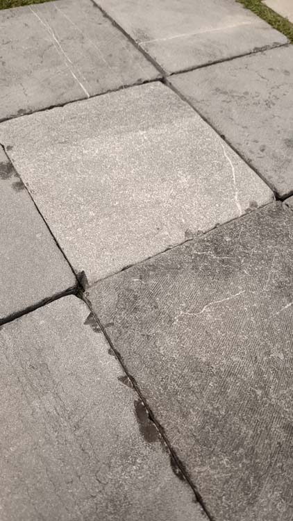 Blauwe steen Vietnam getrommeld 20x20x2cm