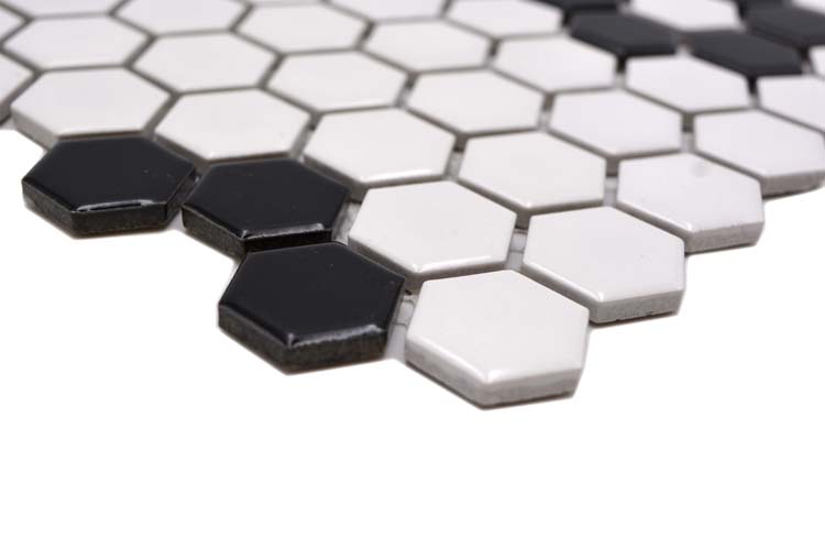 Mosaïque Hexagon Mix blanc brillant 26x30cm