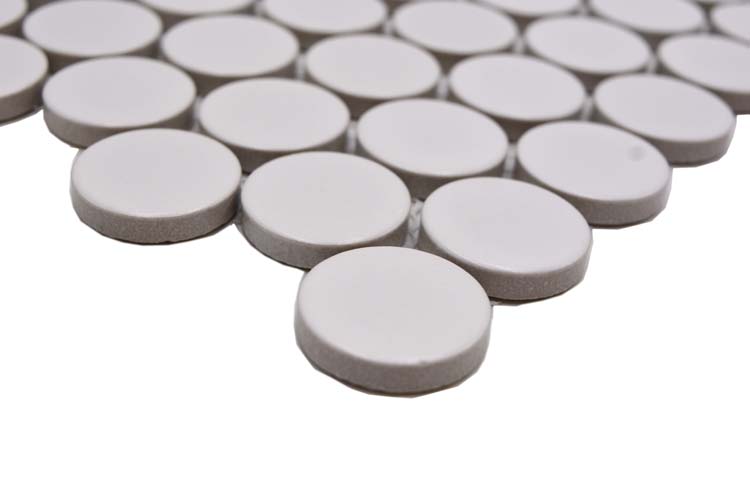 Mozaïek rond wit mat 31,2 x 33 cm