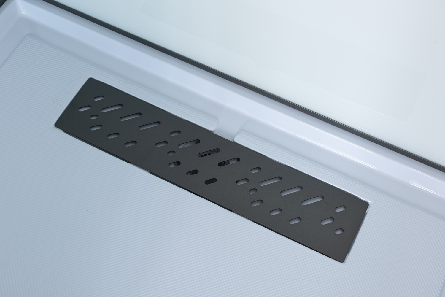 Cabine de douche Amani gauche/droite gunmetal verre gris porte coulissante 90x115x215cm