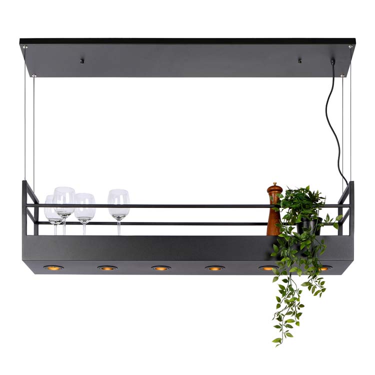 Suspension - noir - 110x22x160cm - 6xGU10 - 35W