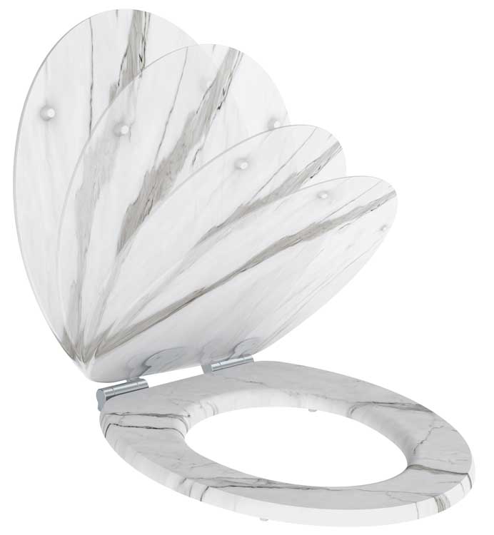 Wc-bril Allibert marmer wit soft-close Wc-bril Allibert marmer wit soft-close