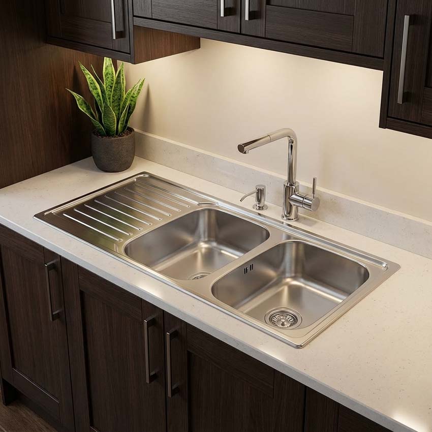 Spoelbak Franke Antea inox 2 bak 116x50cm