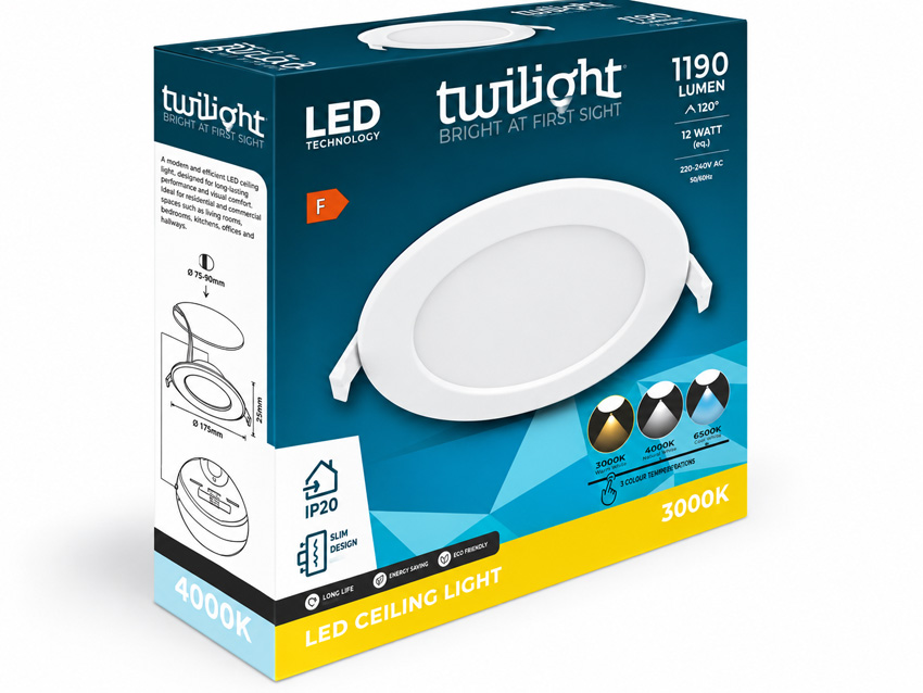 Inbouwspot - wit - LED - 1x12W - CCT - rond