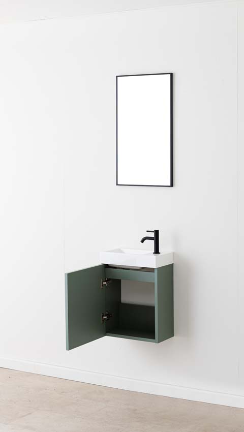 Toiletmeubel Dotan Eucalyptus wastafel glanzend witx40x22cm