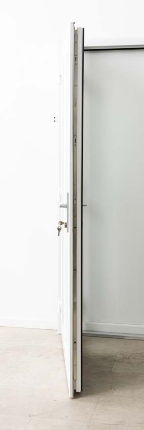 Porte extérieure Lumeo PVC vitrage mat blanc 1000x2000mm gauche