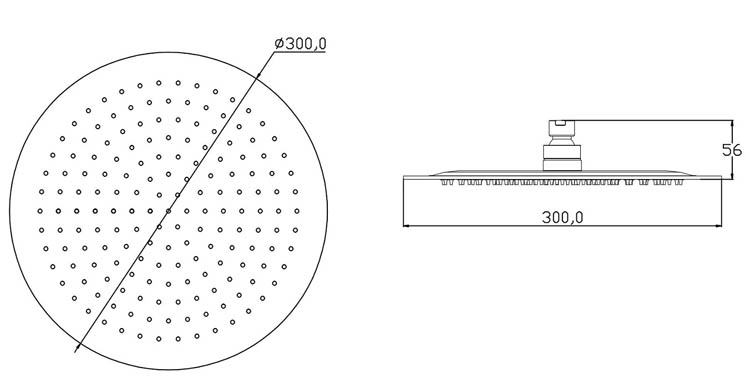 Pommeau de douche Savy ronde chrome 30cm