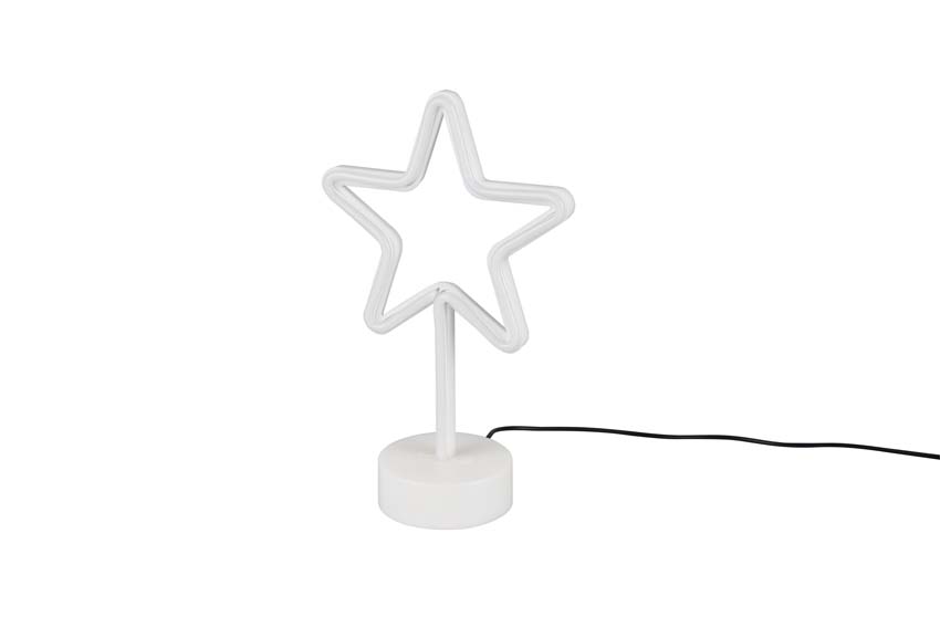 Lampe de table étoile - blanc - 30,5x18,7cm - LED - 1x1,5W - USB/piles
