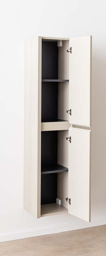 Armoire colonne Amelia gris fumé suspendue 170x40x35cm