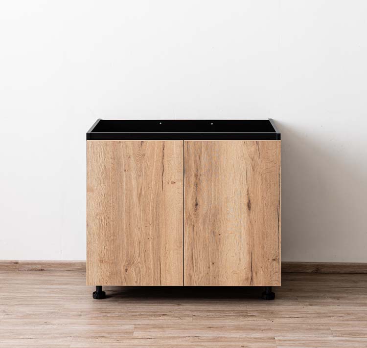 Armoire de cuisine Plenti meuble bas noir/aspect bois 100x78cm