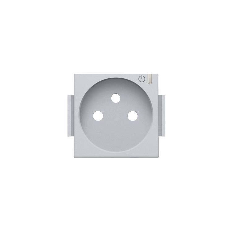 Niko Home Control set de finition pour prise de courant avec broche de terre et touche de commande sterling