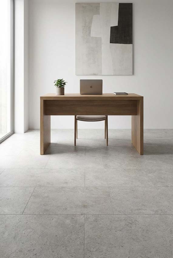 Vinyl vloer Trani tegel 5mm beige 61,2x61,2cm