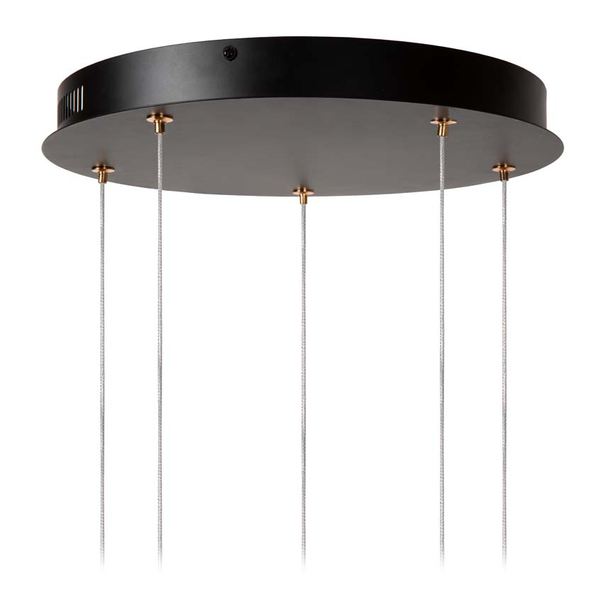 Lucide BERLIANE - Hanglamp - Ø 34 cm - LED Dimb. - 5x4W 2700K - Met vervangbare LED-module - Transparant