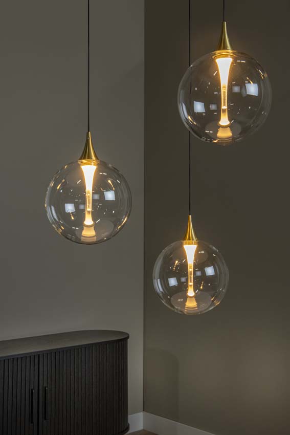Lucide Premium Gisela - Hanglamp - Ø 36 cm - LED Dimb. - 3x4,3W 2700K - Transparant Lucide Premium Gisela - Hanglamp - Ø 36 cm - LED Dimb. - 3x4,3W 2700K - Transparant