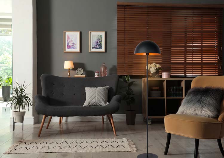 Lucide SIEMON - Lampadaire - Ø 35 cm - 1xE27 - Noir