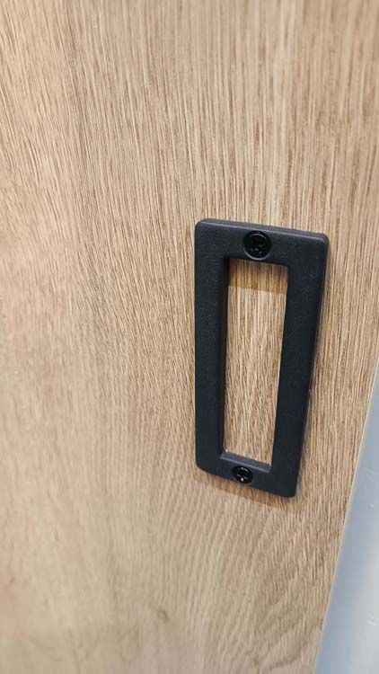 Porte coulissante simple complète Realwoord Oak 93x180-231,5cm + rail noir
