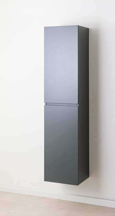 Armoire colonne Aaron gris mat suspendue 170x40x35cm
