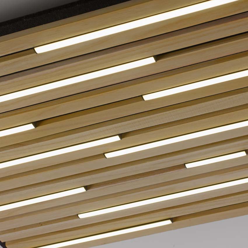 Plafonnier Line-Up natural wood - dimmable - 37W - 2700-5000K - IP20