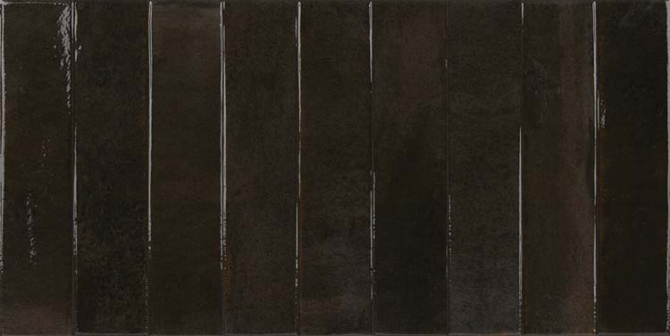 Carrelage mural Cueva rectangulaire brillant noir 30x60cm