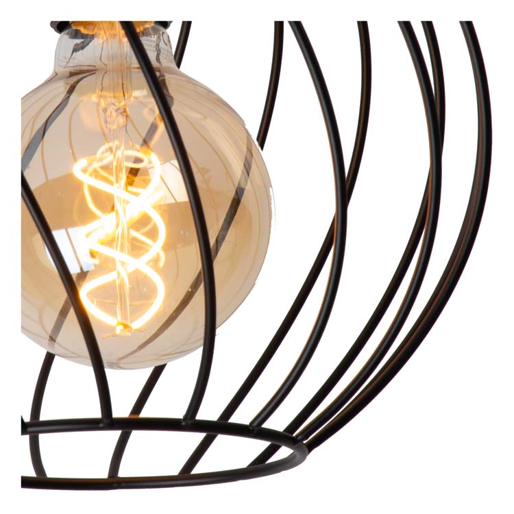 Plafonnier - noir - Ø25cm - E27 - 40W