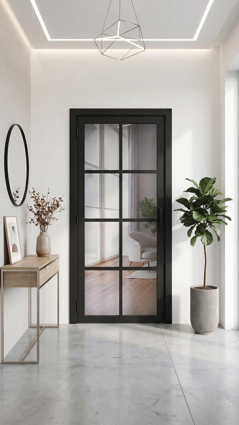 Bloc-porte 73cm steel look feeling 8R verre clair 201.5cm