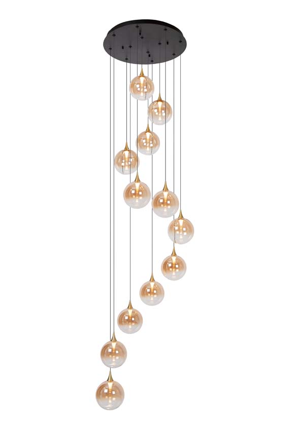 Lucide Premium Gisela - Hanglamp - Ø 61 cm - LED Dimb. - 12x3,6W 2700K - Amber Lucide Premium Gisela - Hanglamp - Ø 61 cm - LED Dimb. - 12x3,6W 2700K - Amber