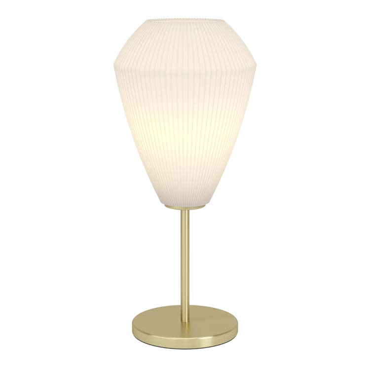 Lampe de table pied en or verre satiné E27 H 46cm