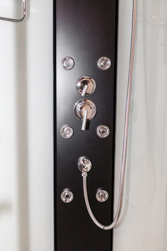 Cabine de douche Asterix coin noir portes coulissantes 90x90x213cm