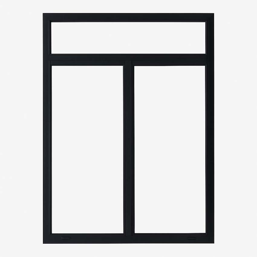 Châssis fixe+imposte+imposte G atérale pvc Deceun Elegant noir/noir