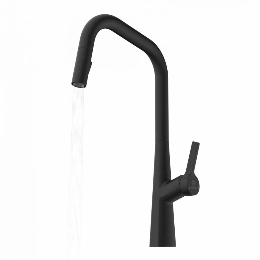 Robinet de cuisine Wasserwerk WK 9 Edge noir mat avec bec extractible