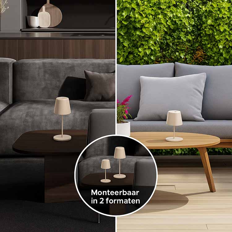 Lampe de table Averio - beige - hauteur réglable - dimmable - LED - 2.5W - 2700K - IP44 - USB