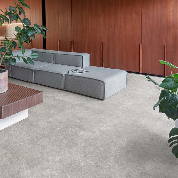 Vinyl vloer Floorify Etna tegel 4,5mm grijs 90x60cm Vinyl vloer Floorify Etna tegel 4,5mm grijs 90x60cm