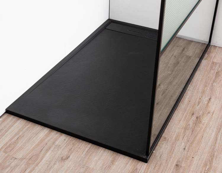 Receveur de douche Moana SMC noir mat aspect ardoise 140x90cm