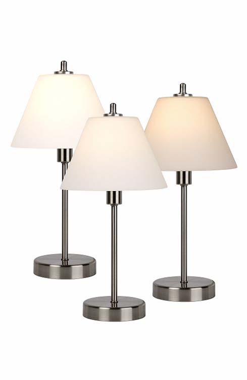 Lucide TOUCH - Tafellamp - Ø 22 cm - 1xE14 - 3 StepDim - Mat chroom