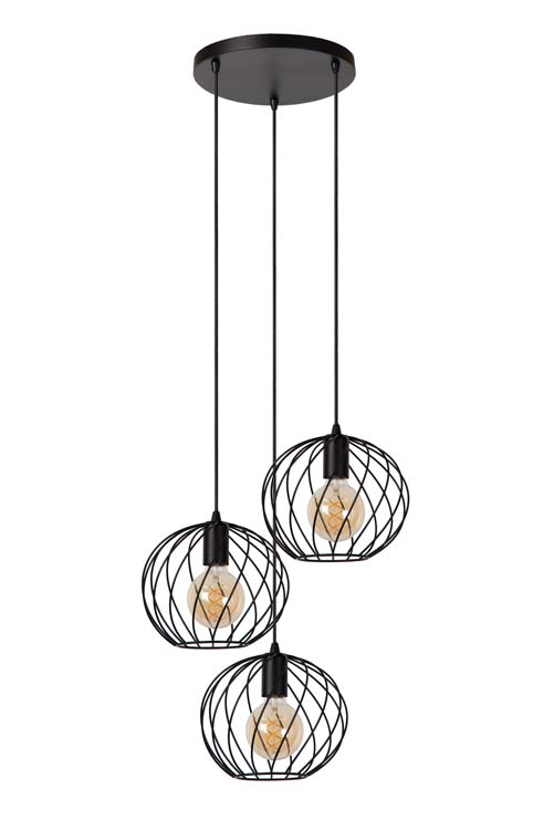 Hanglamp - zwart - Ø50cm - 3xE27 - 40W