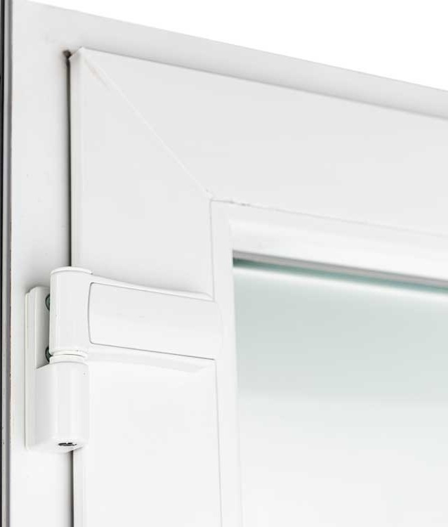 Porte extérieure double semi-vitrée PVC verre mat anthracite/blanc 1800x2100mm ouvrant à gauche