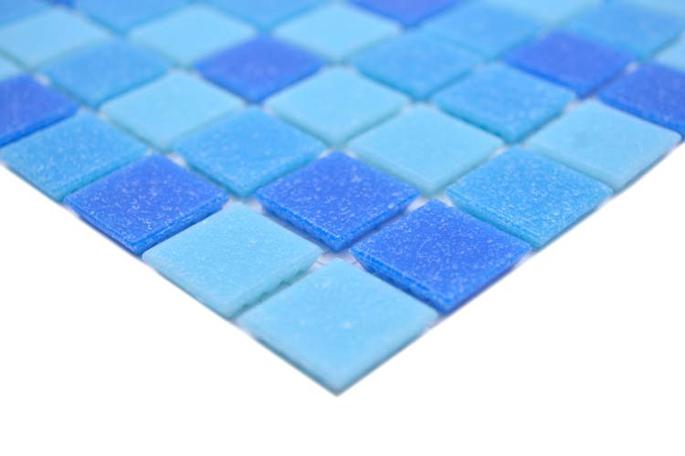 Mozaïek Glas Mix turquoise glanzend 32,7x30,5cm