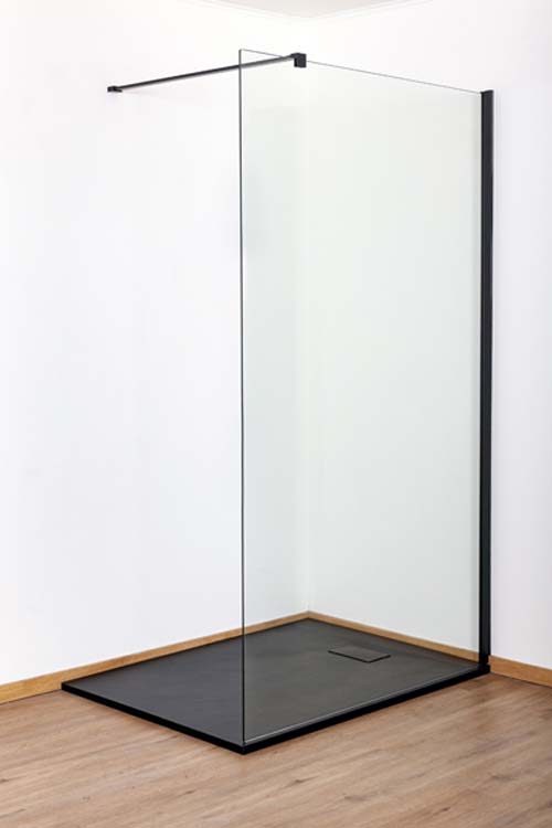 Douchebak Moby SMC mat zwart leisteenlook 180x90cm