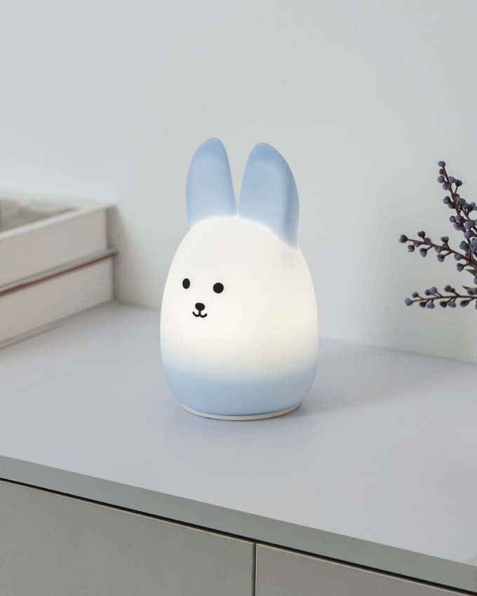 Lampe de table Lapin - Bleu - H15cm - Dimmable - LED - 1x5W - RGB/3000K - USB