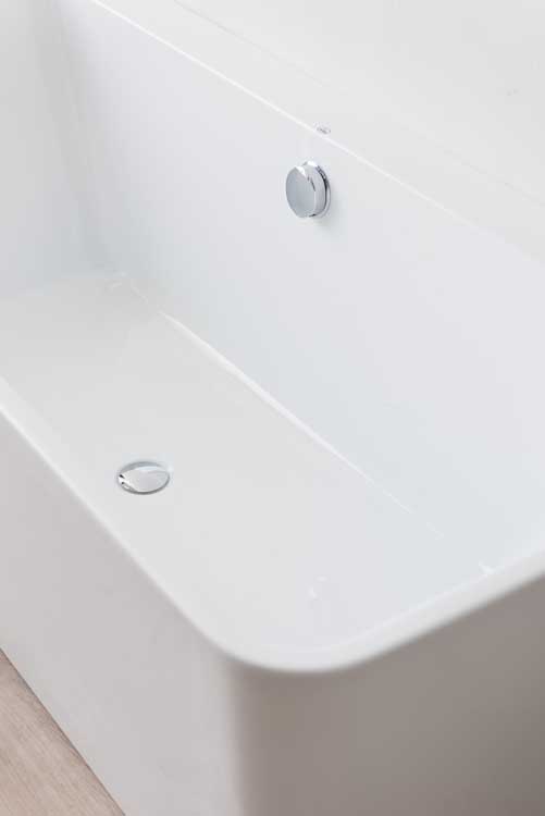 Half vrijstaand bad Beau glanzend wit 170x75cm