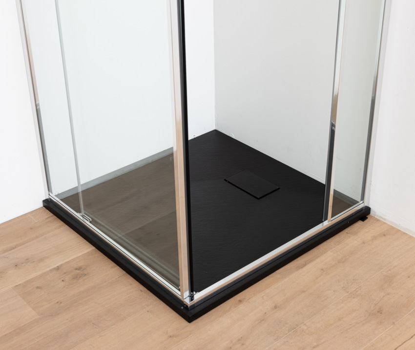 Douchehoek Ares met plaatsbesparende deur chroom 90x90x190cm