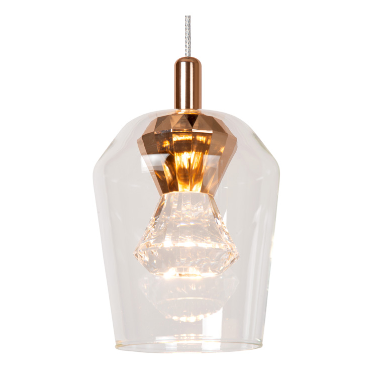 Hanglamp Fira - transparant - dimbaar - 5x4W - 2700K